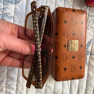MCM Tan Sunglasses with Logo Case